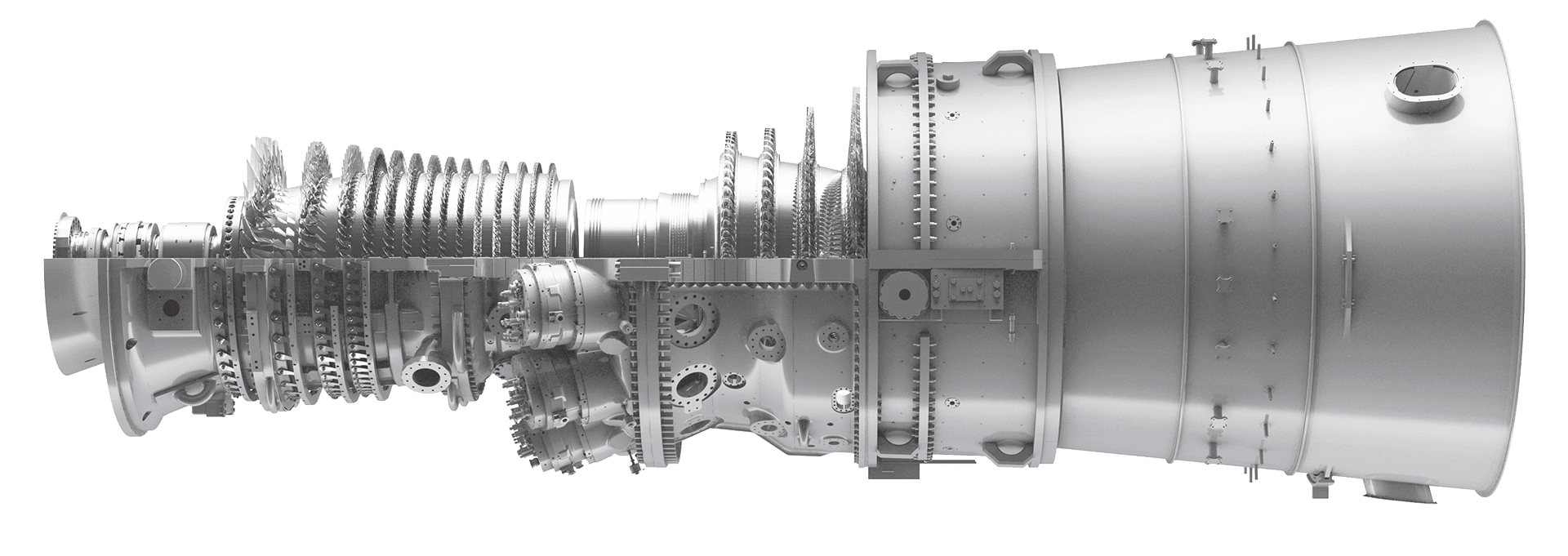 GE Vernova 7HA.02 gas turbine — lateral profile